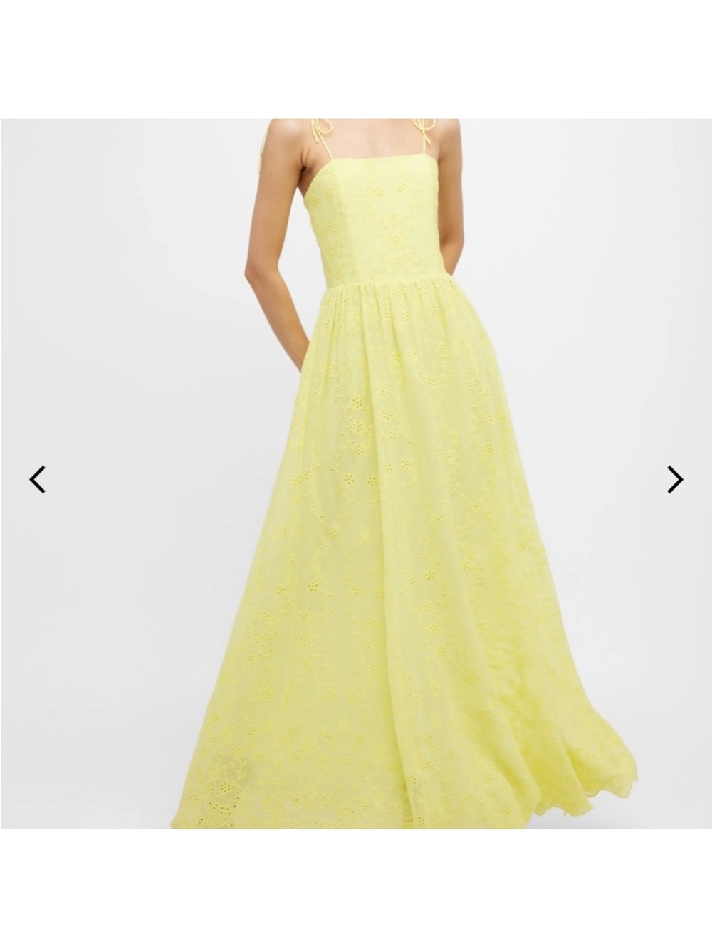 Alice + Olivia Lemon Eyelet Maxi Dress with Tie Straps